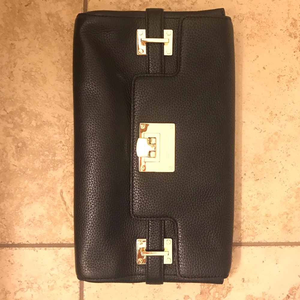 Michael Kors Leather Clutch Shoulder Bag